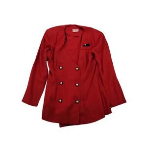 Vintage Womens Diamond's Run by Wayne Diamond 6 Button Dress Jacket Size 7-8 Red
